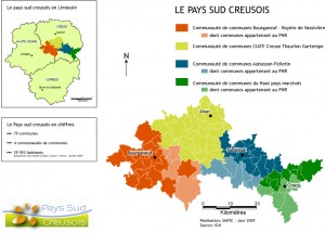 Carte du Pays sud creusois / Janvier 2009
